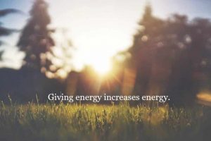 giving energy increases enegy